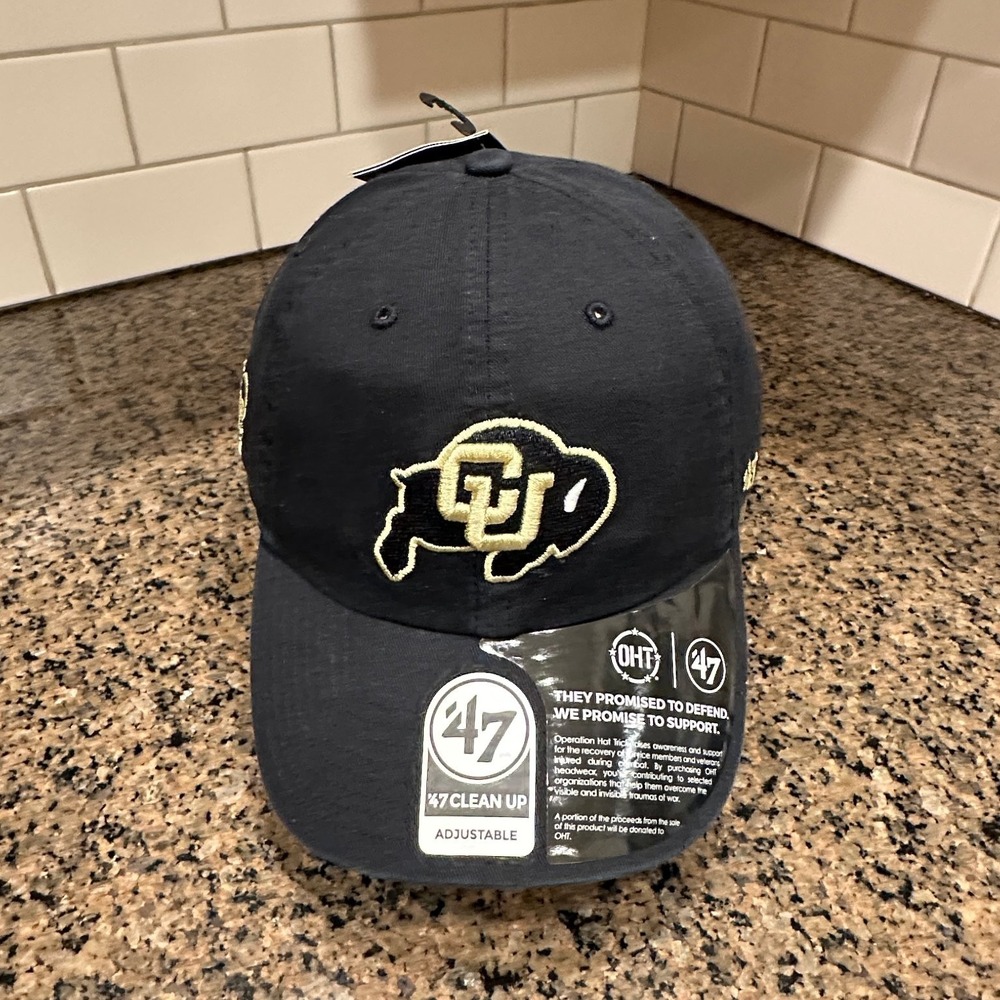 Colorado Buffaloes '47 Clean Up Strap Back Hat Black Gold OHT New